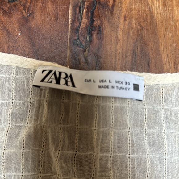 Bundle off-white Zara LS tops size M-L - Picture 3 of 6